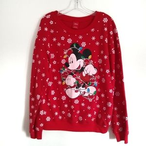 Disney Christmas Mickey Mouse Light Up Sweatshirt Size Medium